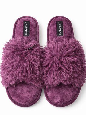 Nine West Fluffy Slippers 💜 Cozy Chic Pantuflas Peluche